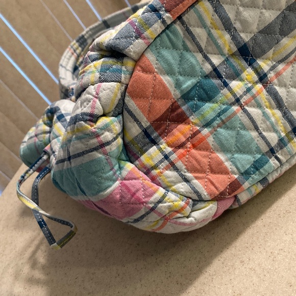 Vera Bradley Multicolor Quilted Satchel Shoulder Bag Pastel Plaid - Picture 4 of 15